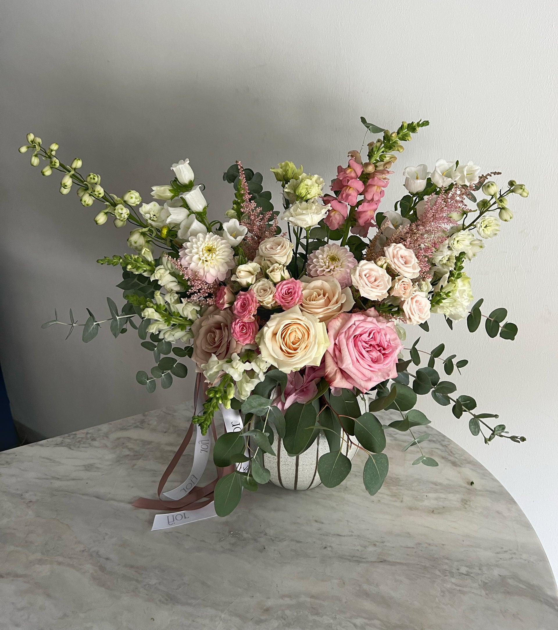 FLORAL DECORATION IN STRIPES VASE